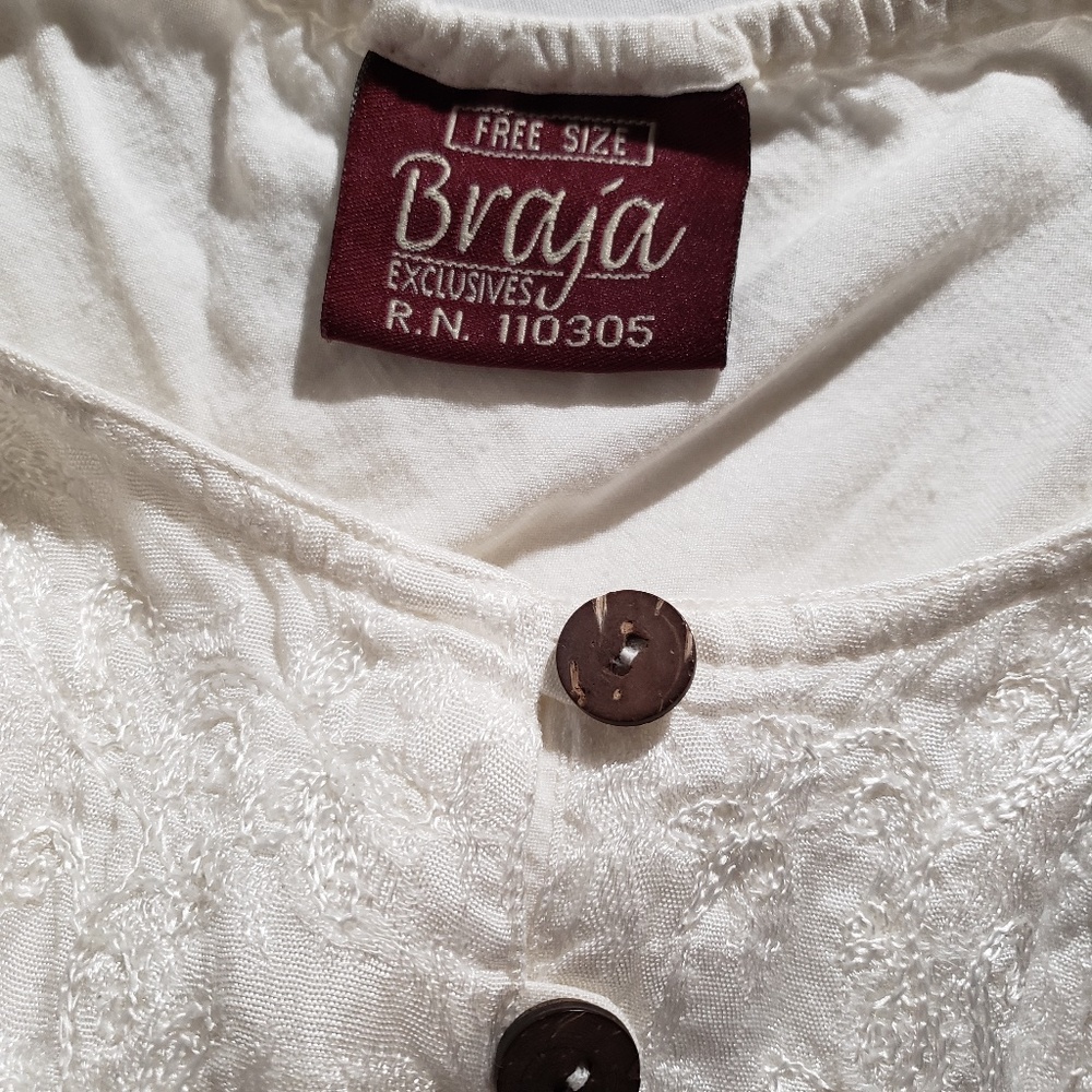 *Braja* Cream tank top with tie back, free size - Picture 7 of 8